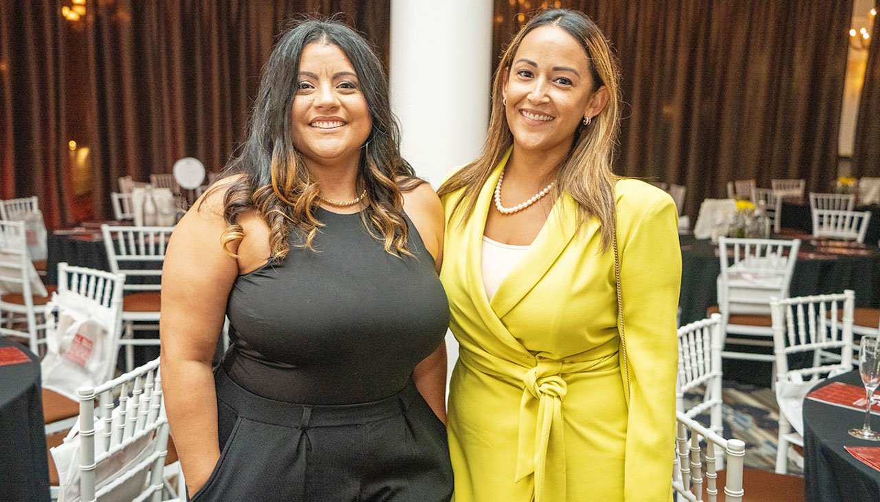 A photo of Luz Colon (left) and Amaris Hernandez Padgett at AL DÍA's 40 Under Forty celebration in 2021. Photo: Peter Fitzpatrick/AL DÍA News.