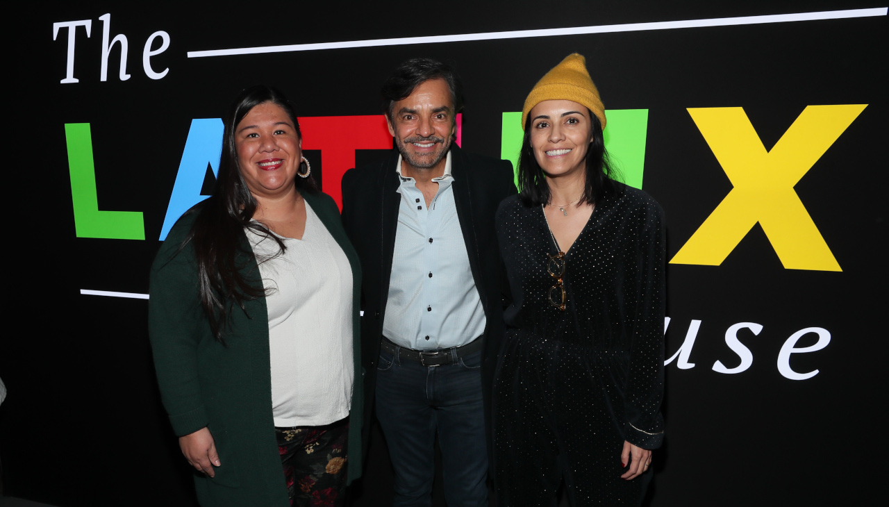 Monica Ramirez, Eugenio Derbez y Olga Segura. Foto: Cortesía de The Latinx House. 