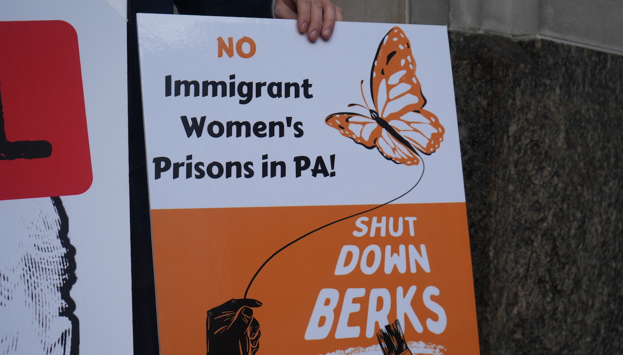 Shut down Berks sign. Photo: Carlos Nogueras