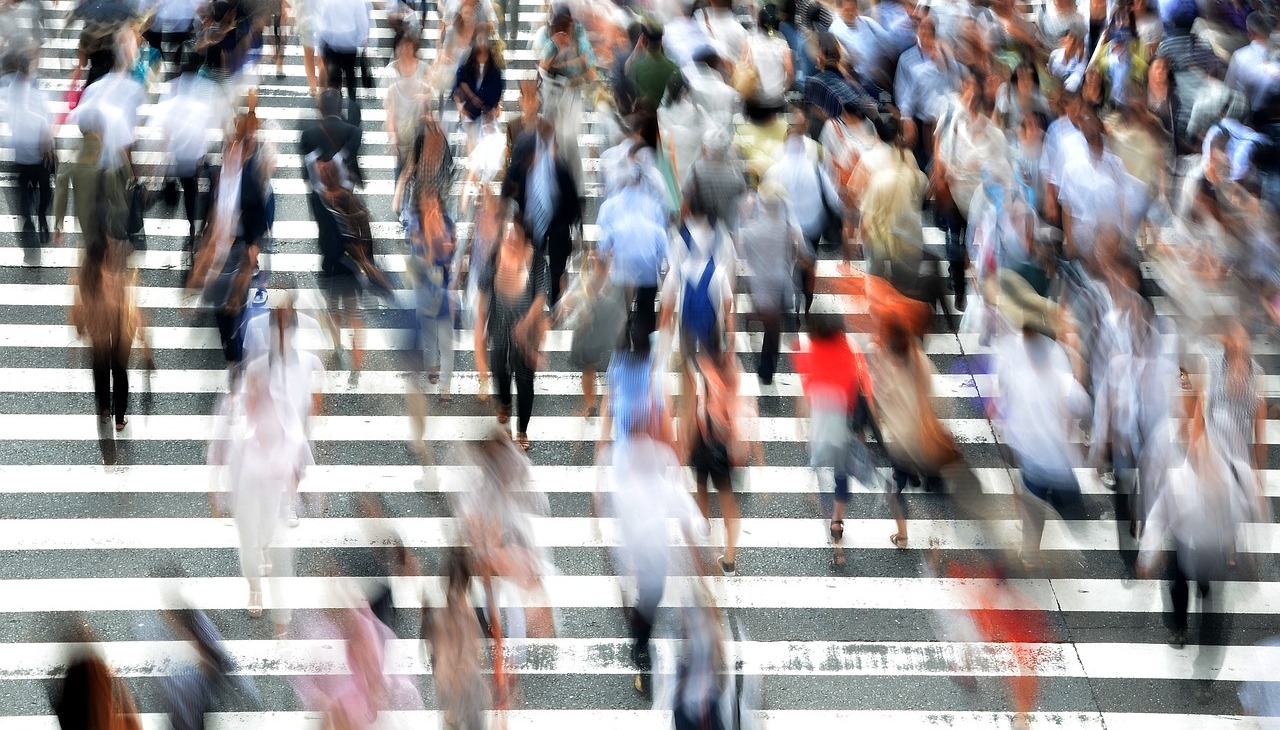 Busy street crossing.