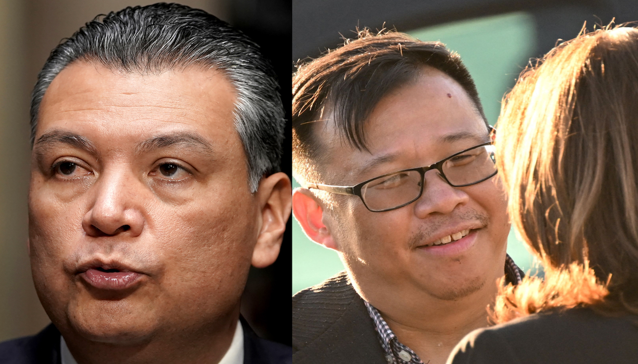 Left: U.S. Senator Alex Padilla. Right: Monterey Park Councilmember Henry Lo. Photos: Getty images.