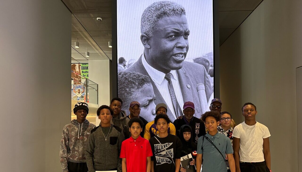 Kids visiting the Jackie Robinson Foundation.