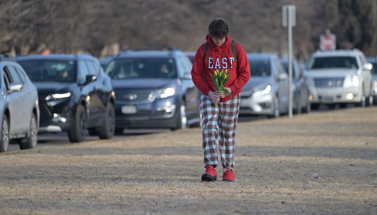 A vigil at Denver East High School