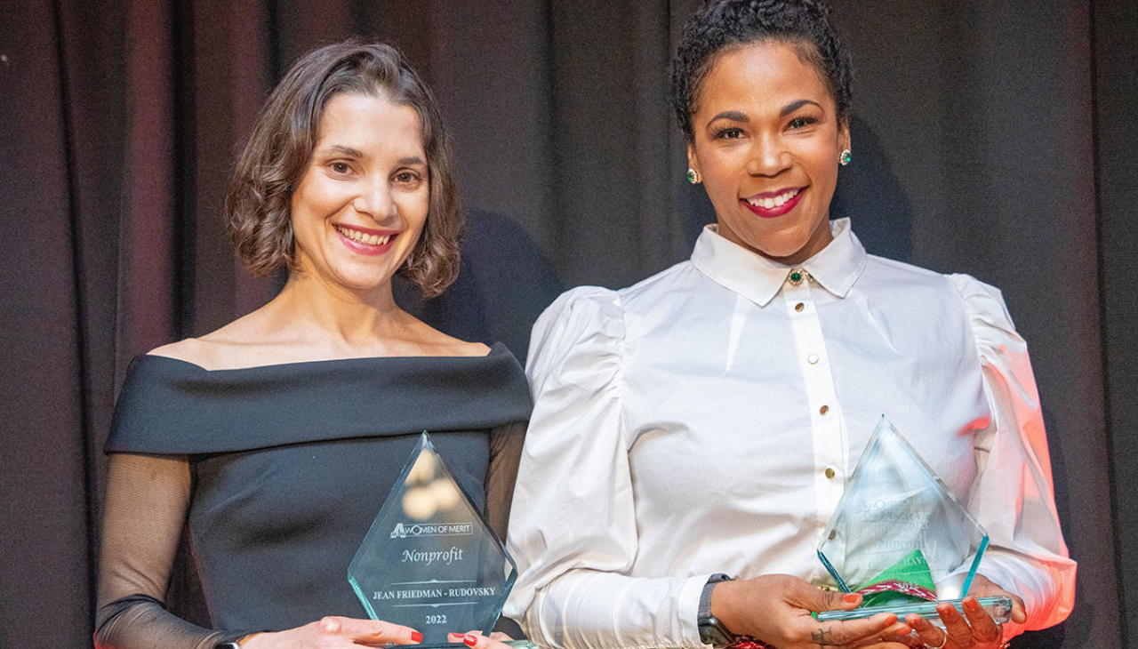 Jean Friedman-Rudovsky (left) and Cassie Haynes (right), Resolve Philly co-founders and co-executive directors, were both honored at the 2022 AL DÍA Women of Merit. Photo: Peter Fitzpatrick.