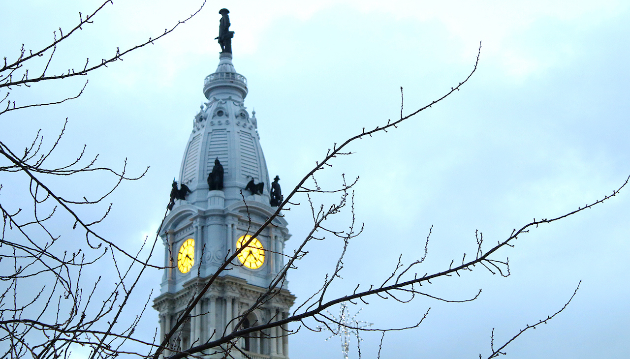 Philadelphia City Hall in the winter