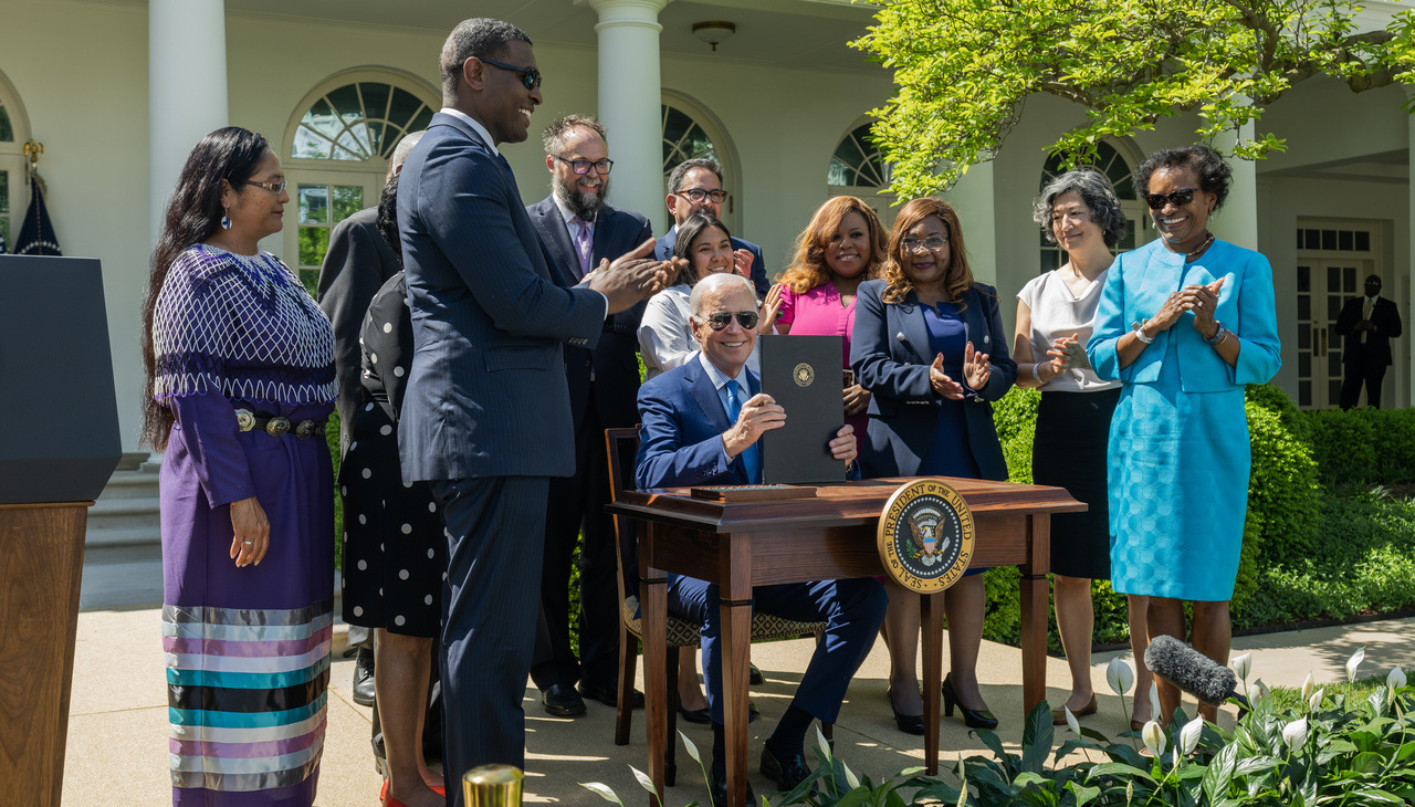 Biden signs environmental executive order.