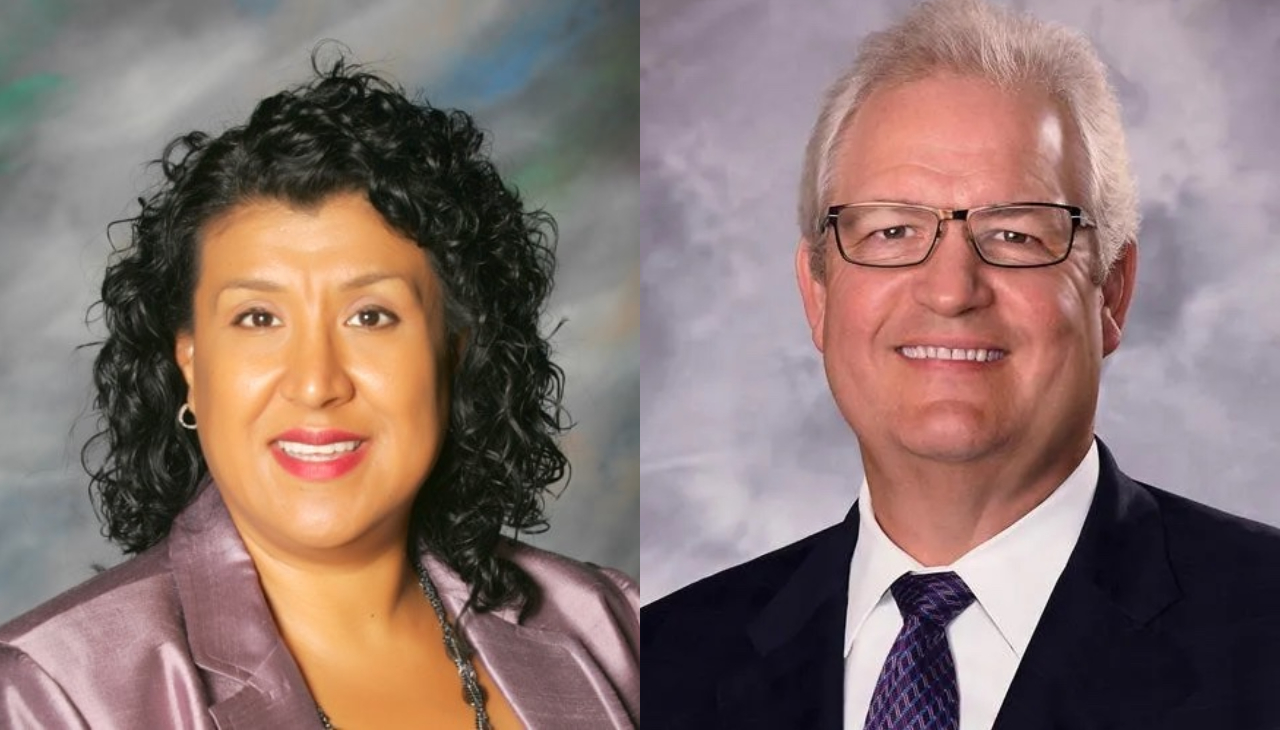 Deanna Santana (left) has been appointed the Acting CEO and President of MissionSquare Retirement. Bob Jones (right) was appointed as the Chair of the Board of Directors. Photo credit: The Rose Center for Public Leadership and CourierPress