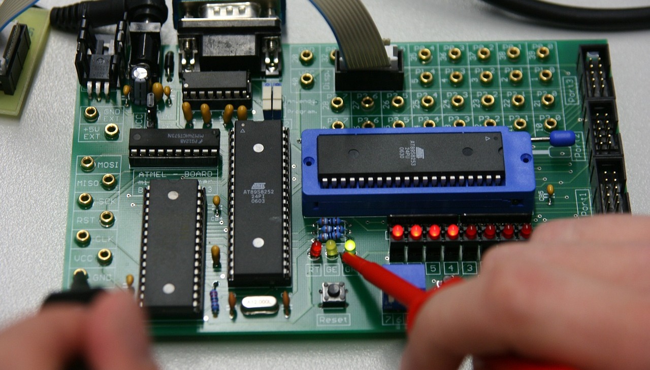 Circuit board, image to illustrate note about STEM opportunities. 