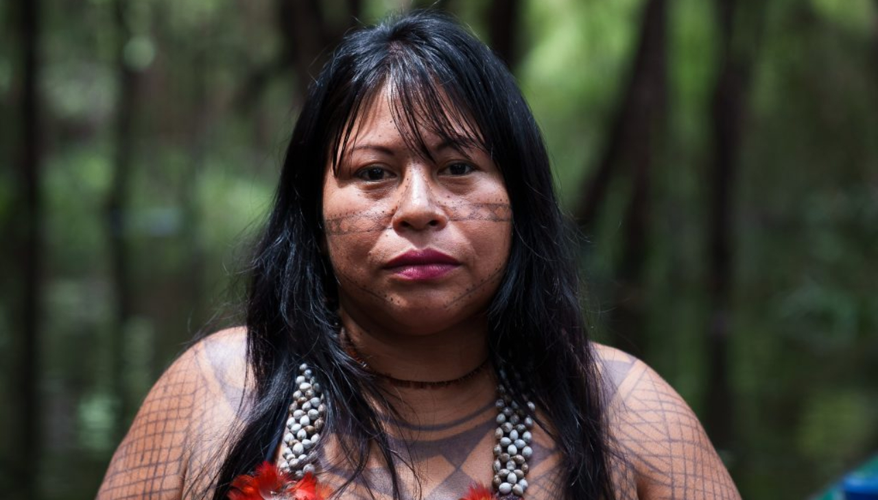 Alessandra Korap Munduruku has been recognized for her work to stop mining efforts in the Amazon rainforest by Anglo American. Photo credit: Goldman Environmental Prize