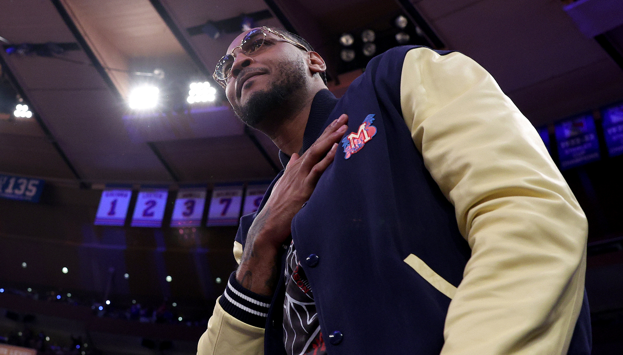 Carmelo Anthony, 10-time NBA All-Star, has announced his retirement after 19 seasons. Photo: Elsa/Getty Images.