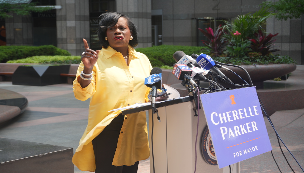 Cherelle Parker at her first public appearance after winning the Democratic primary election. Photo: Alan Nuñez/AL DÍA News