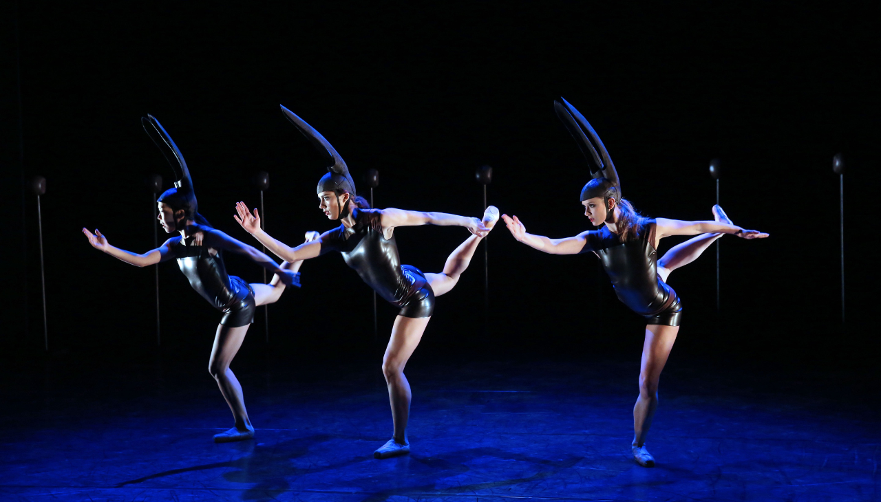 On the photo, Andrea Yorita, Francesca Forcella, Skyler Lubin. Credit: Bill Hebert for BalletX.