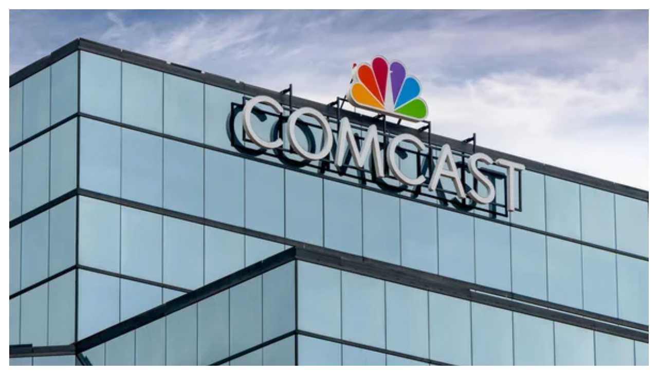 The Comcast logo atop their building.