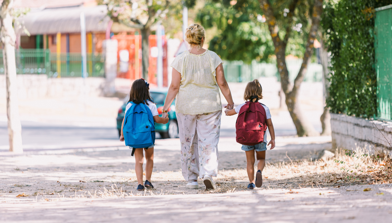 Children going to school. 