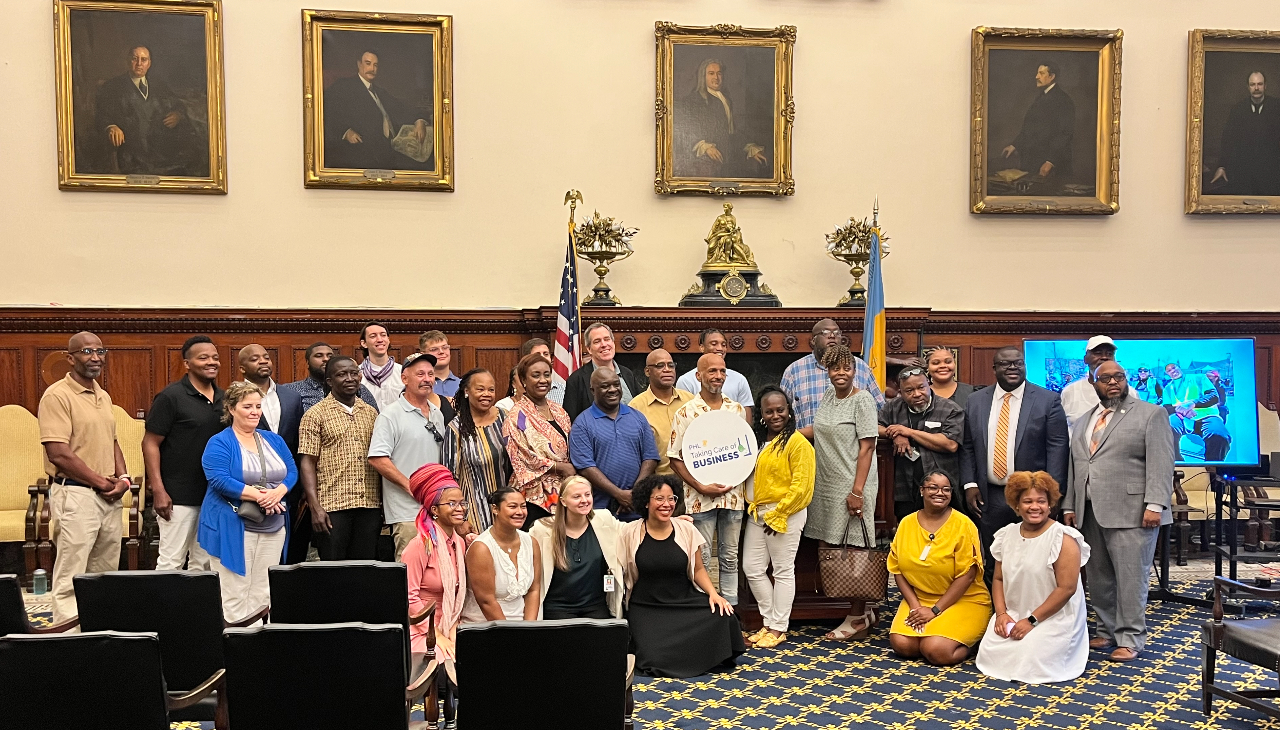 Ambassadors with members of the Philadelphia Department of Commerce. Photo: Jensen Toussaint/AL DIA News.