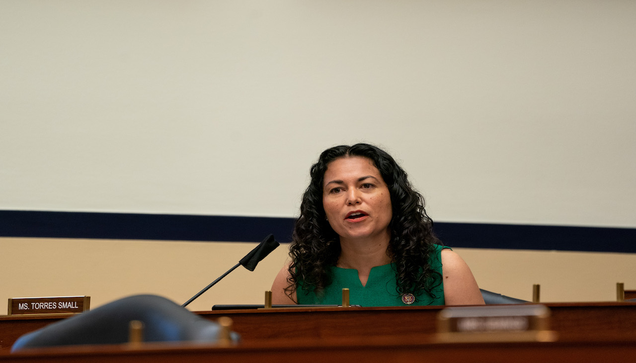 Rep. Xochitl Torres Small (D-NM) speaks during a hearing before the House Committee on Homeland Security on Capitol Hill in 2020. (Photo: Anna Moneymaker-Pool/Getty Images)