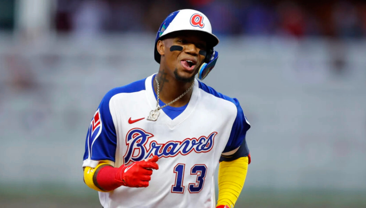 Ronald Acuña Jr. has recorded 51 stolen bases and 24 home runs so far this season. Photo by Todd Kirkland/Getty Images.