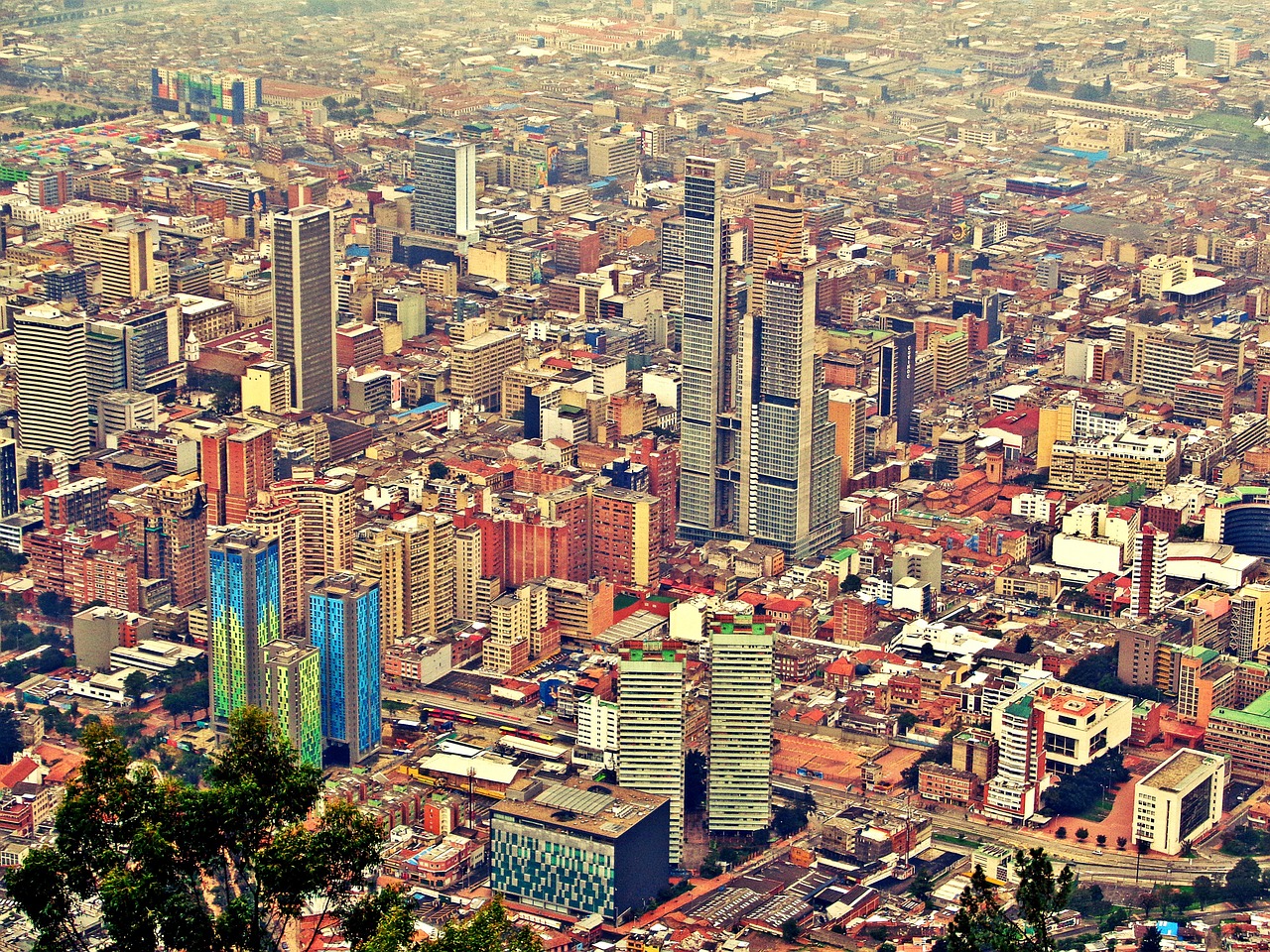 Panoramic view of Bogotá, Colombia's capital.