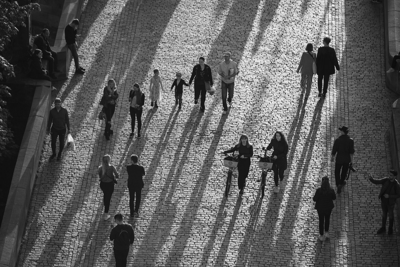 People walking in the street. 