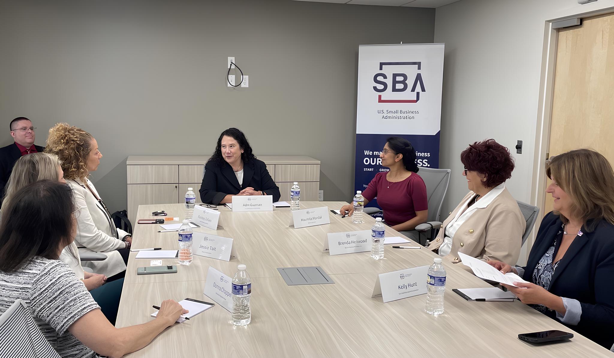 Isabel Casillas Guzmán, SBA administrator, leads a SBA meeting.