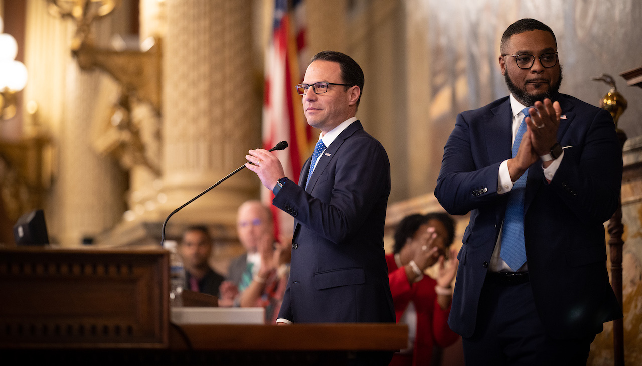 Shapiro during his first budget address. Photo: Office of Governor Josh Shapiro.