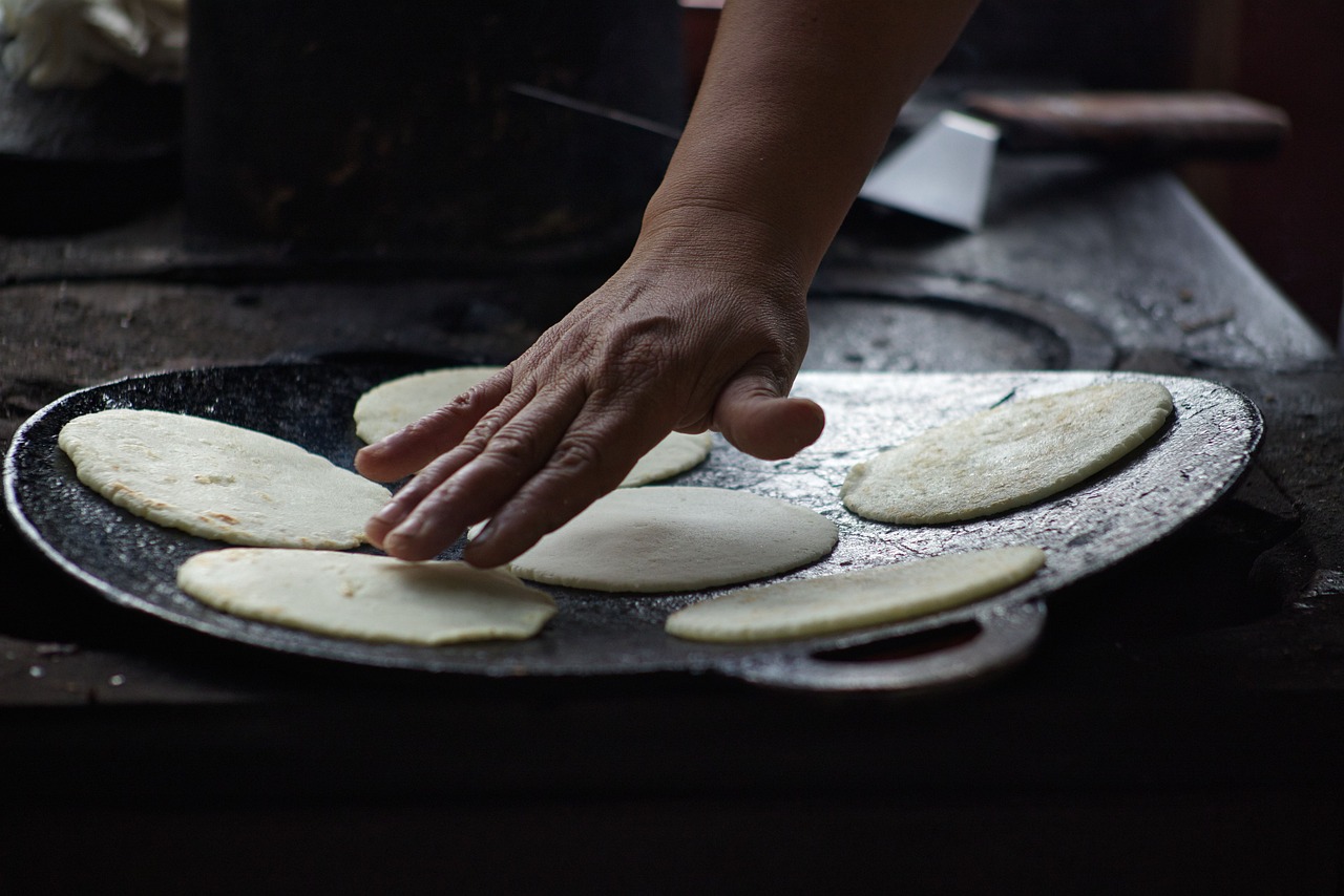 Handmade tortillas. 