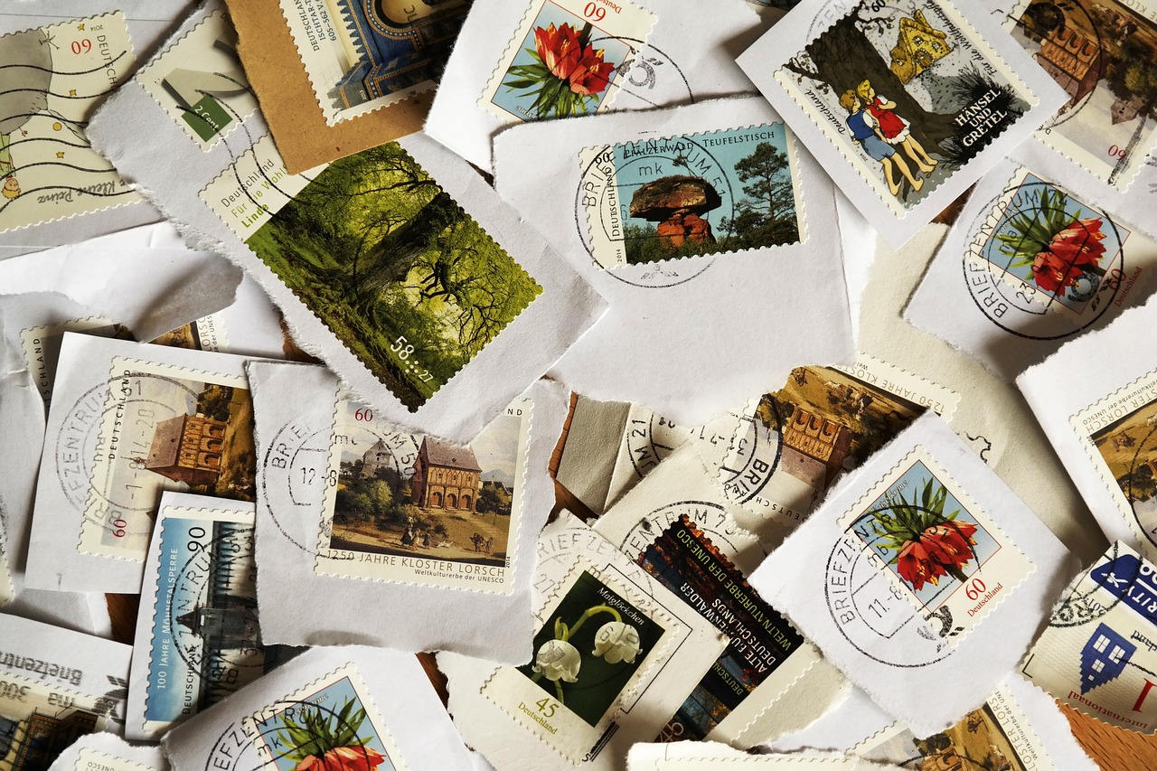 Stamp collection. 