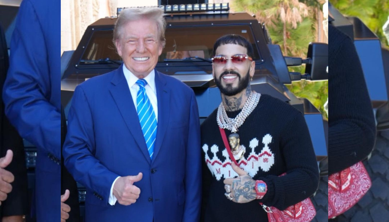 Anuel AA y Donald Trump durante su visita privada. Foto: Instagram @AnuelAA