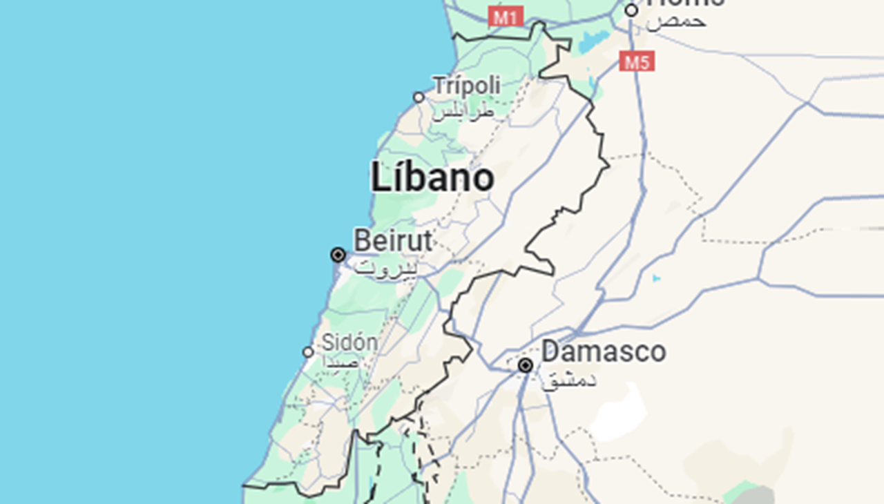 Map of Lebanon on Google Maps