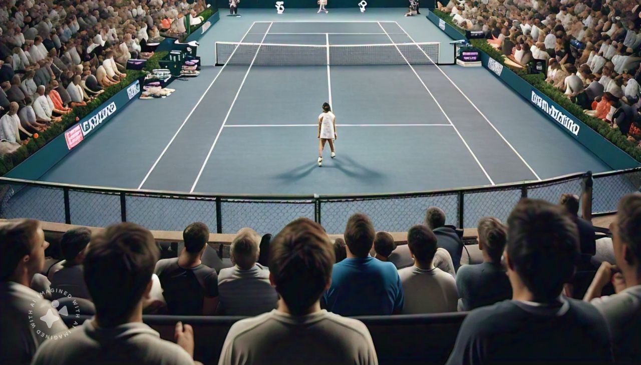 Cancha de tenis. Imagen generada por Llama de Meta.