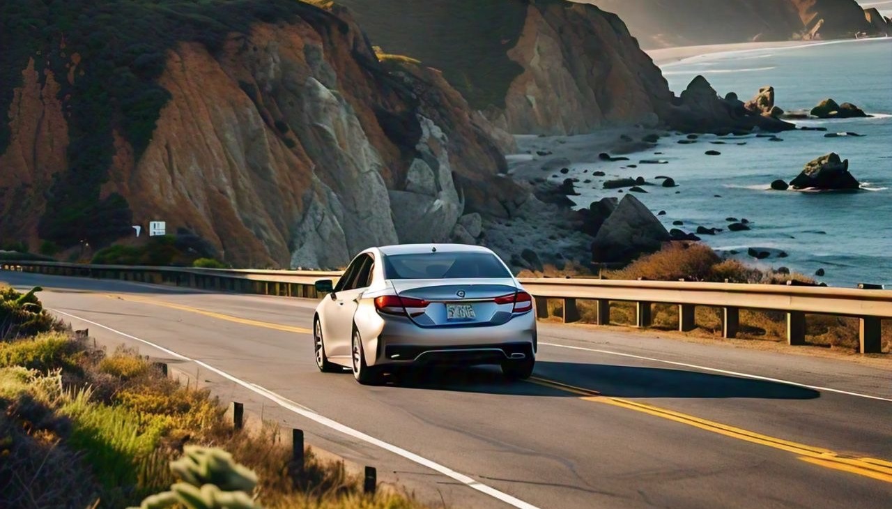 Car on a Californian freeway