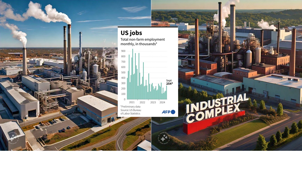 Industria. Imagen generada por Llama de Meta. Chart from JONATHAN WALTERAFP