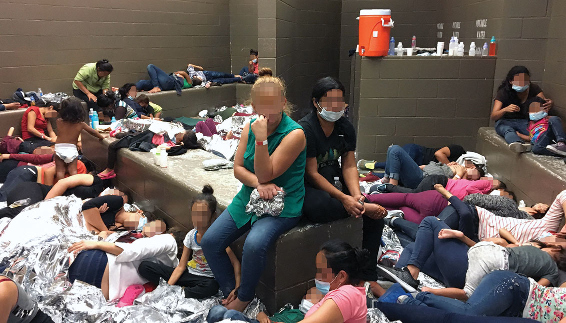 In this handout photo provided by the Office of Inspector General, overcrowding of families is observed by OIG at U.S. Border Patrol Weslaco Station on June 11, 2019, in Weslaco, Texas.  (Photo by Office of Inspector General/Department of Homeland Security via Getty Images)
