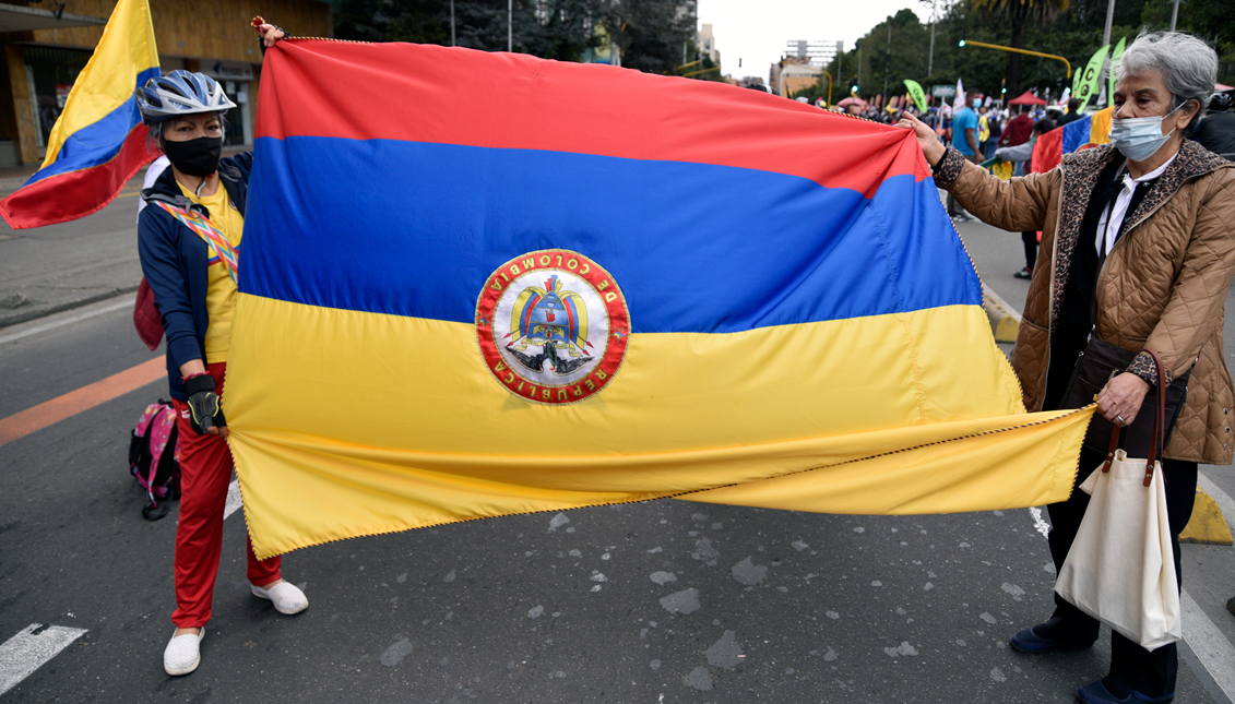 García Márquez once said that the war of independence has not finished yet in the county Simón Bolívar “La Gran Colombia”. 20th of July of 2021 seems to be yet another page of that no ending history. Above a picture taken this week in Bogotá, Colombia.   Gettyimages