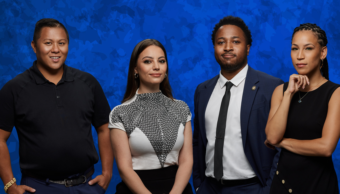 To reach its full potential as a city, Philadelphia must eliminate racism against Latino population. From left to right the featured 40 Under 40 2021 honorees: Noel Ramirez, Natasha Daniela De Lima, Melvin Smith y Maridarlyn Gonzalez.   Harrison Brink/AL DÍA News