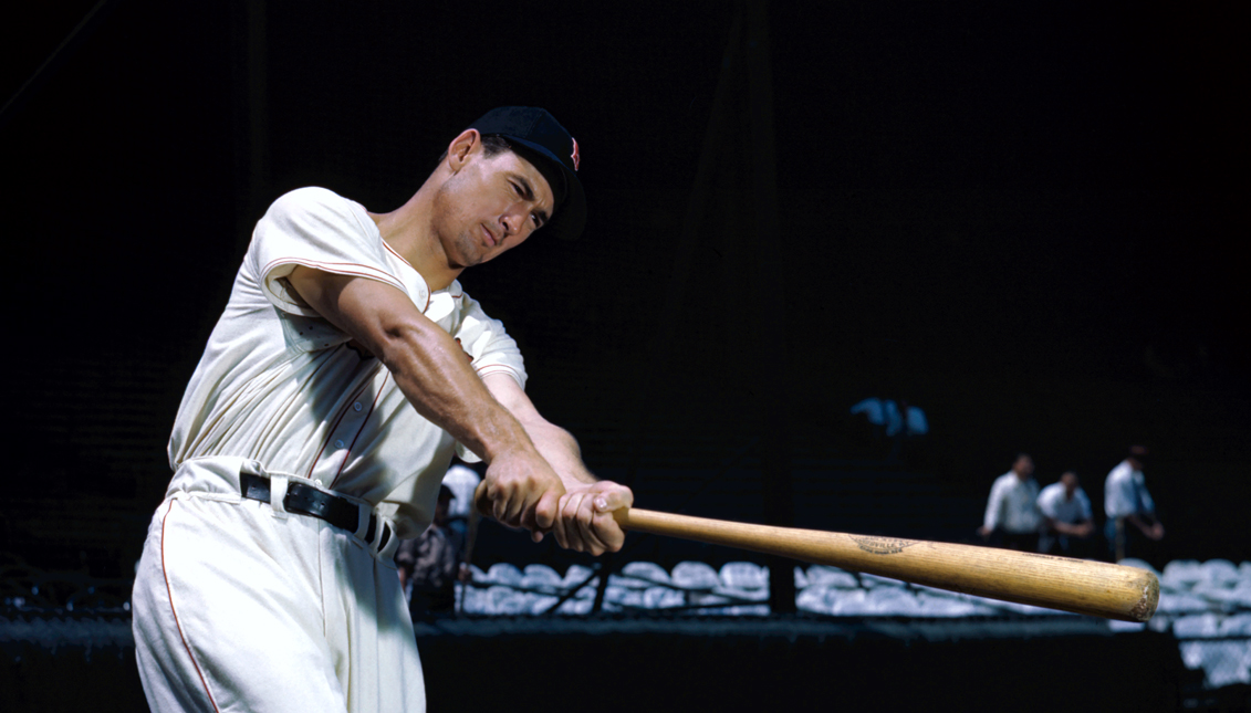 Ted Williams was born in 1918 to a Welsh and Irish father and a Mexican mother.  Gettyimages
