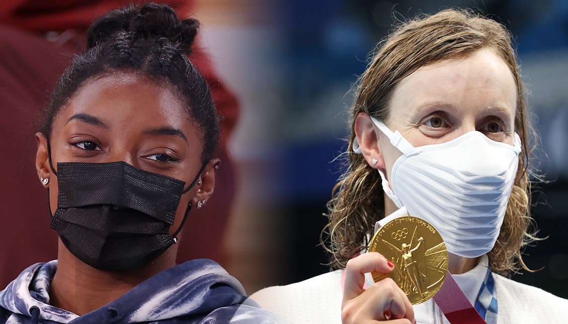 Simone Biles y Katie Ledecky. Foto: Getty Images