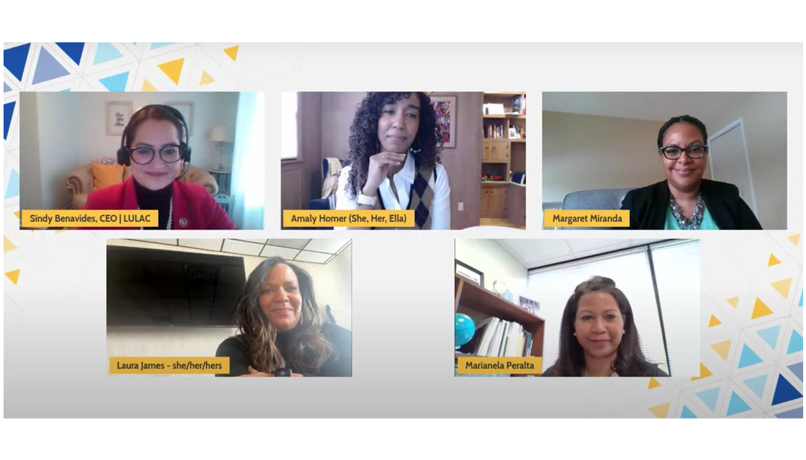 The panelists of HACR's recent webinar: Afro-Latinas in Corporate America: A Conversation on Race and Gender. Screenshot: HACR