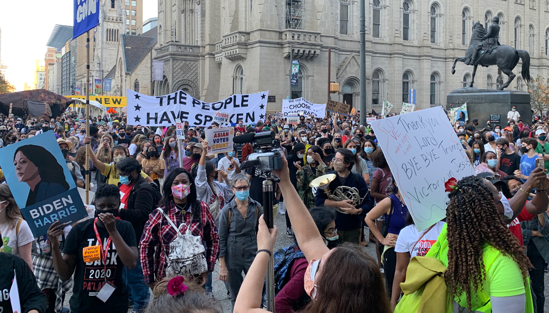 The world watched Philly during Election Week. Photo: Maritza Zuluaga/AL DÍA News.