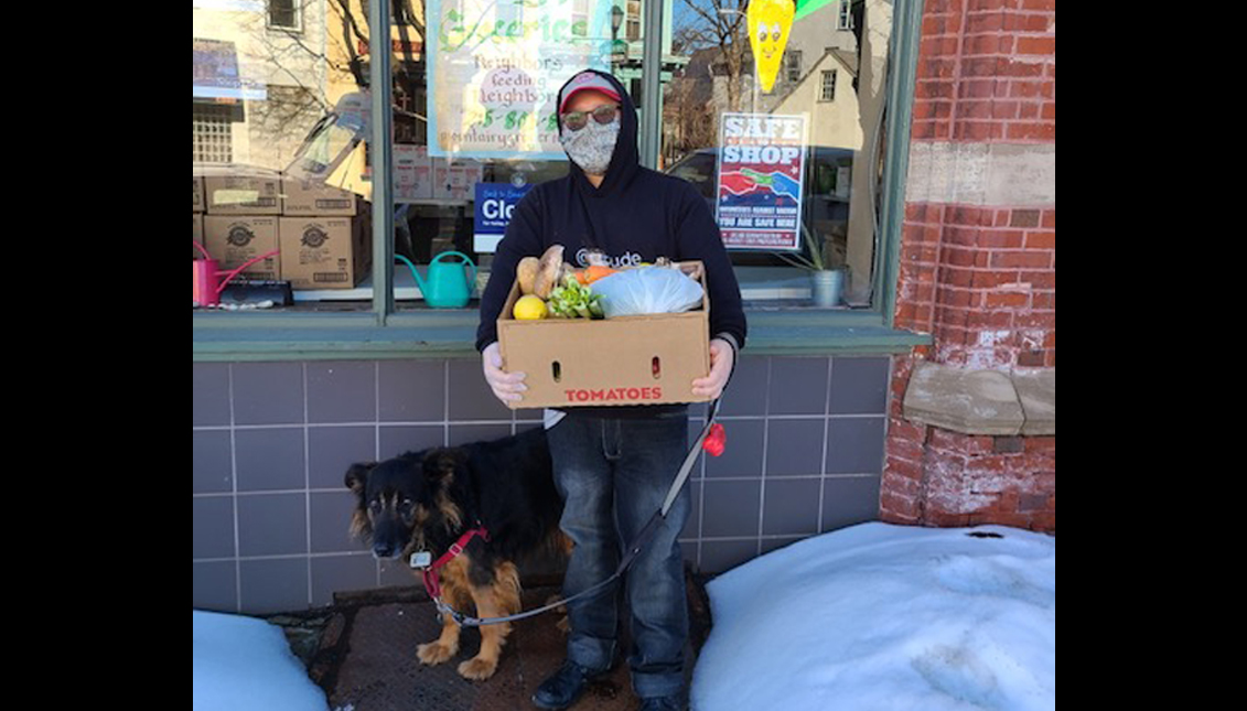 Rights and Freeman developed a food distribution that began on their porch. Photo courtesy of Jessica Rights.