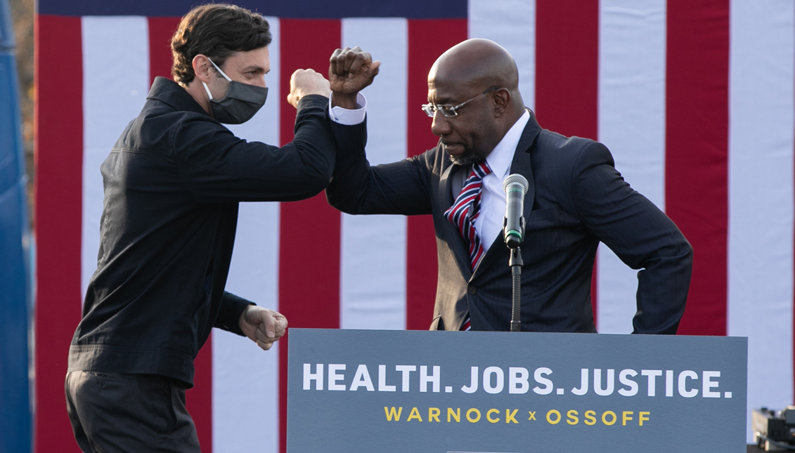 Senators-elect Jon Ossoff and Rev. Raphael Warnock. Photo: Getty Images