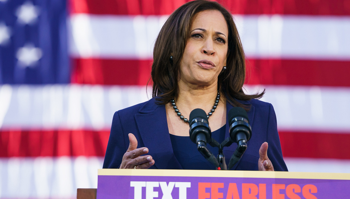 The new Latino-focused ad features Harris for the first time. Photo: Getty Images
