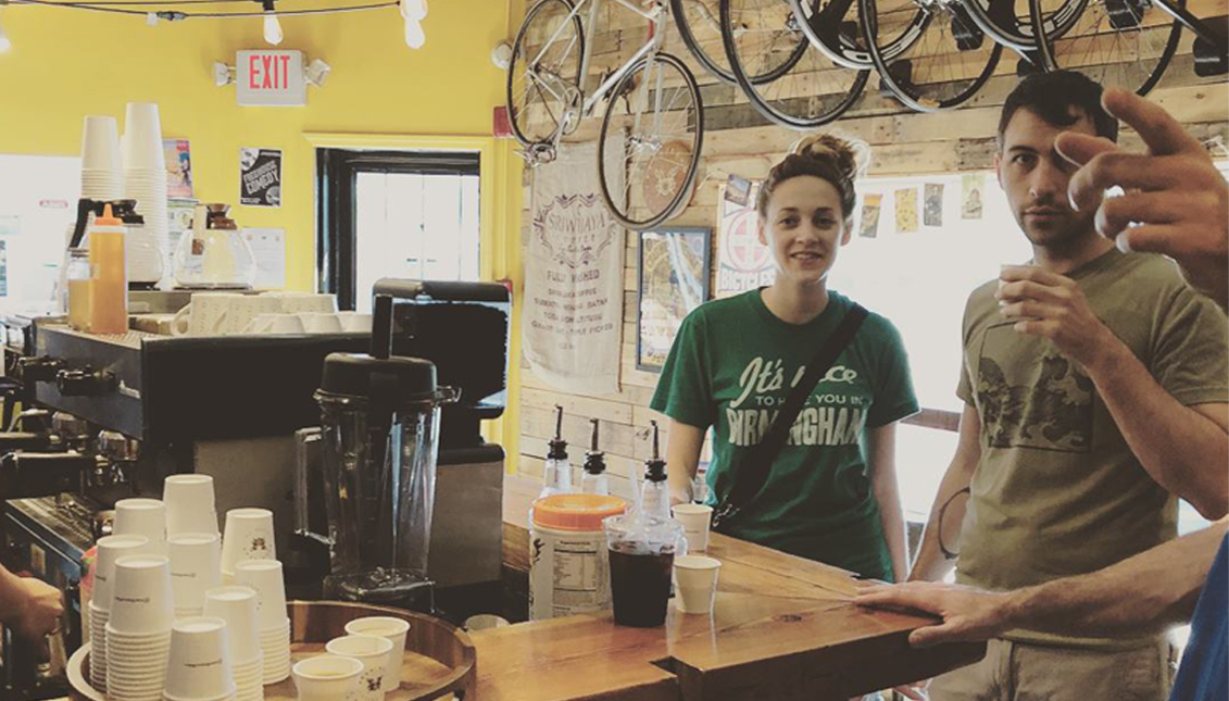 The unique eatery offers coffees and bike repairs: Photo: Kayuh Bicycles and cafe