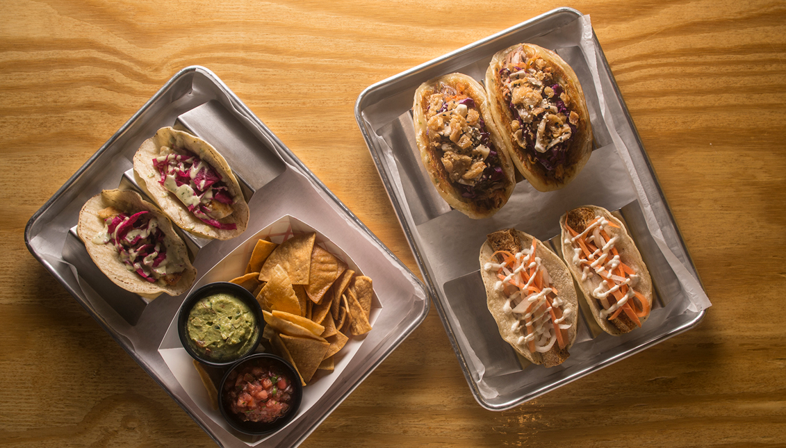 The taco shop offers a variety of tacos with unique twists. Photo: Taco Revolution.