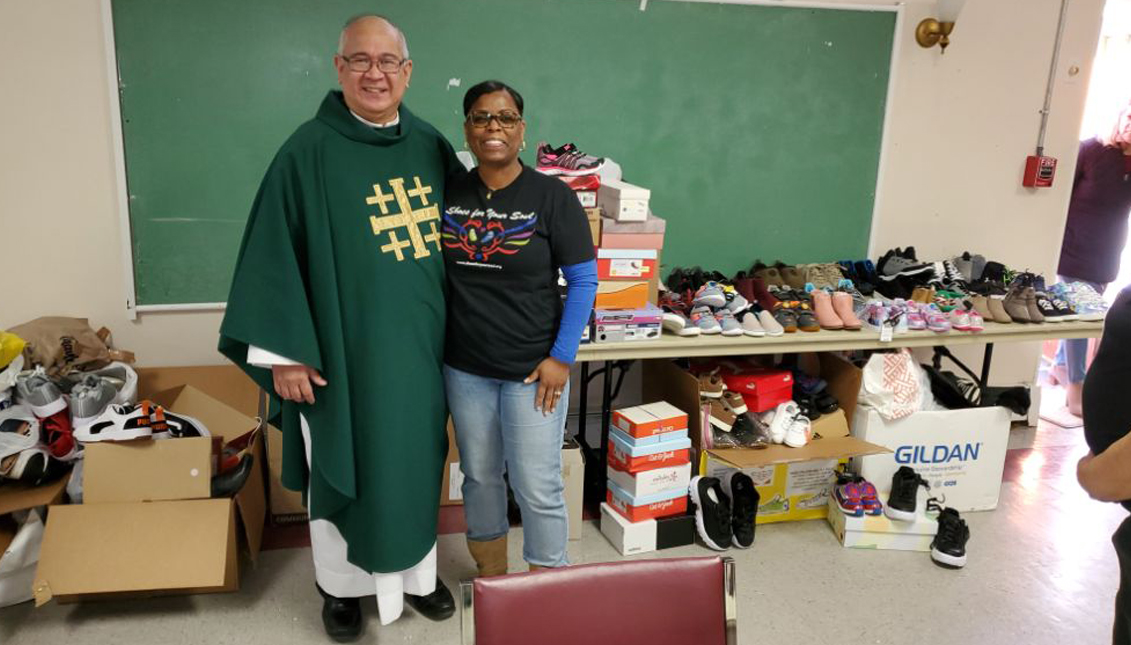 Dawn Harris and her husband started the nonprofit in memory of their friend, who has also donated shoes for children in need. Photo Shoesforyoursoul.org 