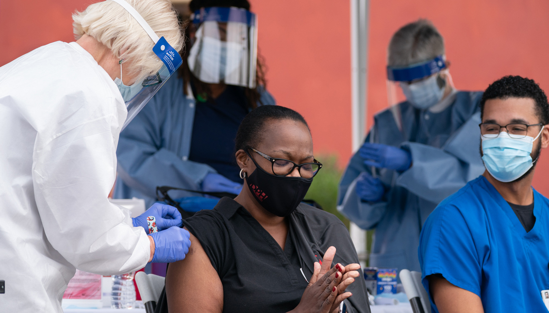 Of the U.S. states and territories with the lowest vaccination rates, the state of Georgia, and the territories of Puerto Rico and Federated Micronesia are at the bottom. Photo: Getty Images