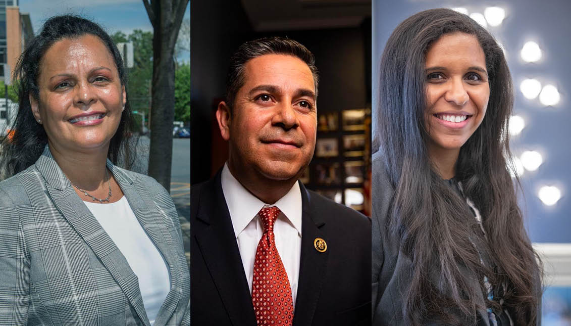 Janet Diaz, Rep. Ben Ray Luján, and Candace Valenzuela are running three different races, but represent the same kind of change happening nationwide. Photos: Janet Diaz campaign, M. Scott Mahaskey/POLITICO, Candace Valenzuela campaign
