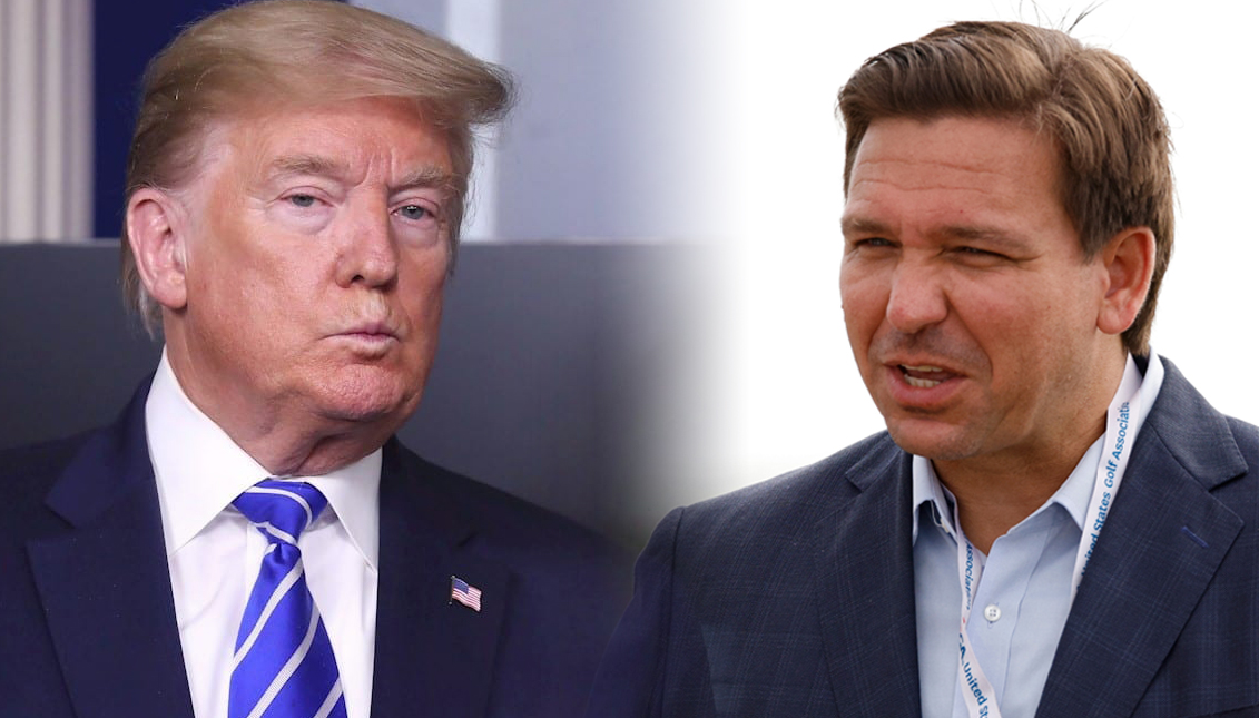 Former President Donald Trump with Florida Governor Ron DeSantis. Photo: Getty Images.