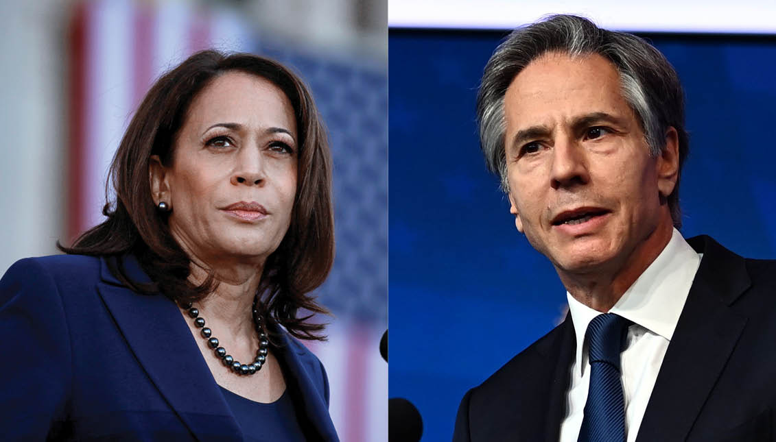 Vice president Kamala Harris (left) and Secretary of State Antony Blinken both spoke at the 51st Washinton Conference on the Americas. Photo: Getty Images. 
