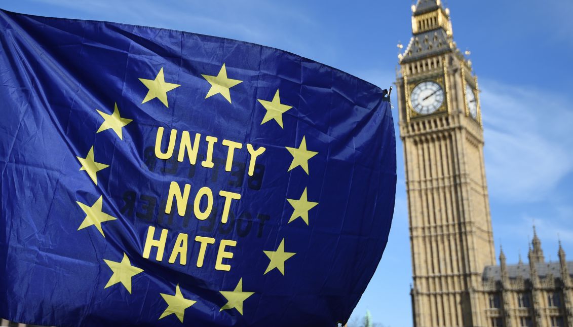 Thousands of pro EU protesters march towards parliament in London, Britain, Mar. 25, 2017. EPA/ANDY RAIN